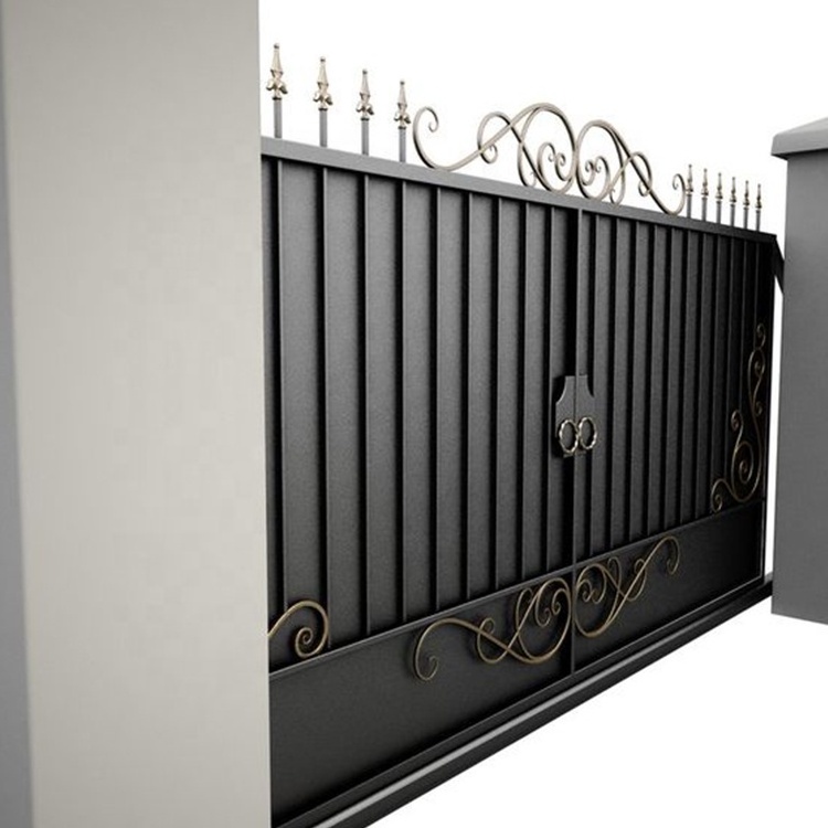 Wrought Iron Metal Gate Hinges Driveway Sliding Iron Gate