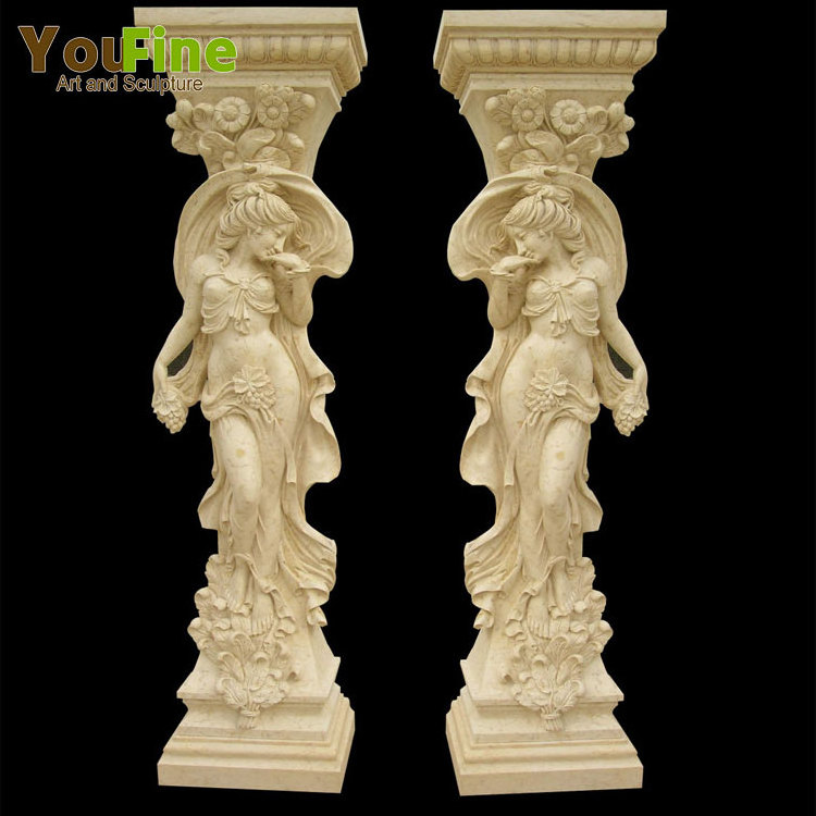 Stone Roman pillar Marble decorative pillars for homes