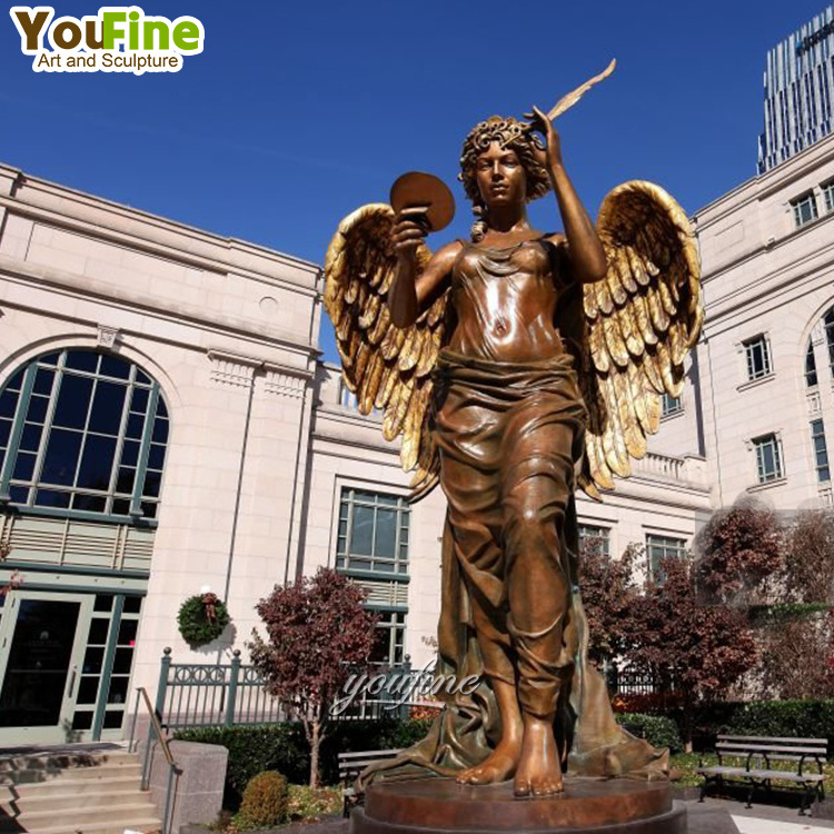 Outdoor Modern Life Size Bronze Brass Angel Statue Sculpture