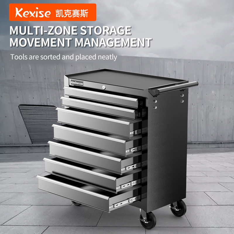 Heavy-Duty Stainless Steel Auto Repair Rolling Box 7-Drawer Metal Tool Chest Workshop Toolbox Trolley Cabinet Cart