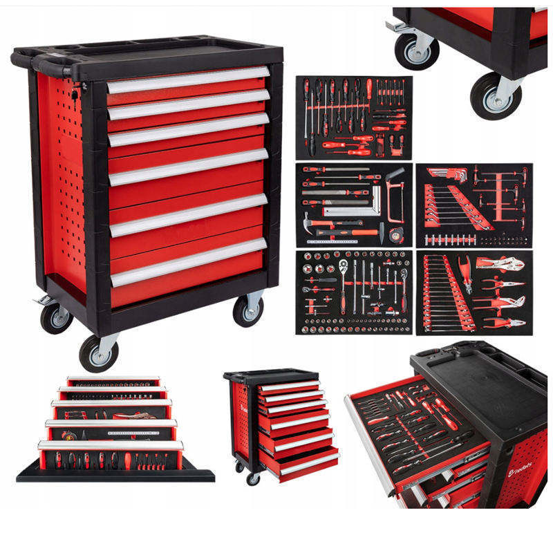 6-Drawer Steel Auto Repair Tool Storage Cabinet Workbench Rolling Tool Chest with Tool Drawers