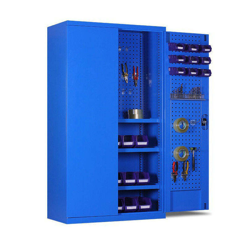 Garage Metal Furniture Cabinet Storage Heavy Duty Thickened Workshop Double Door Drawer