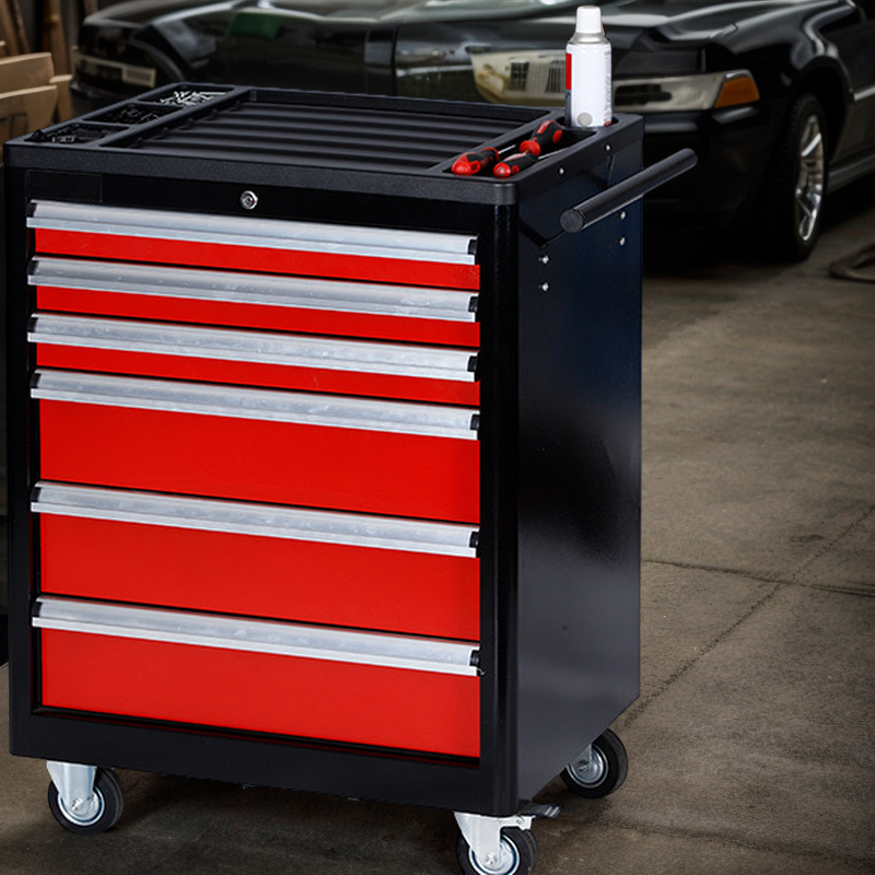 6-Drawer Steel Auto Repair Tool Storage Cabinet Workbench Rolling Tool Chest with Tool Drawers