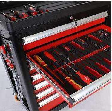 7-Drawer Auto Repair Professional Tools Storage Box Cabinet Trolley Stainless Steel Tool Chest