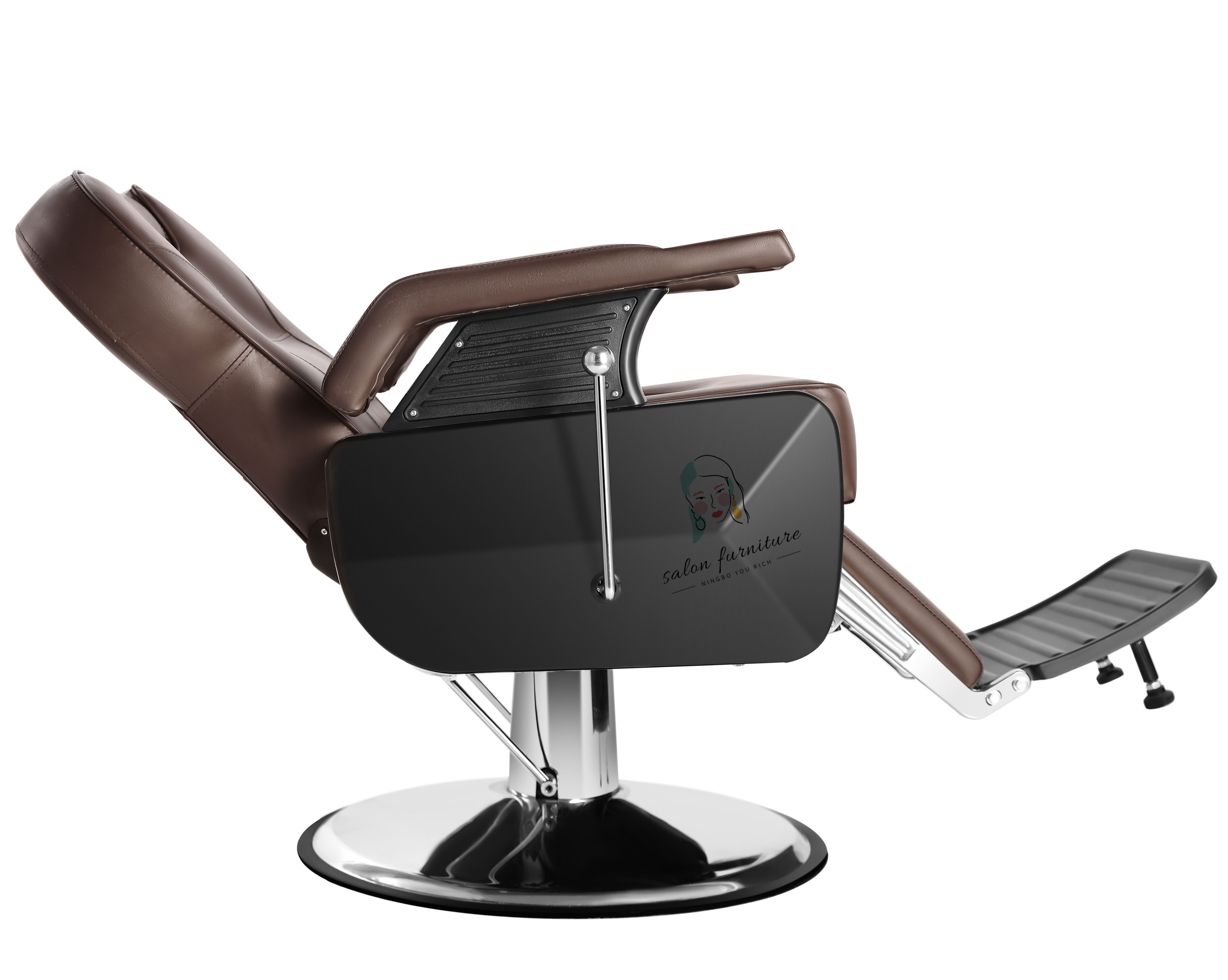 Modern barber chair brown with big pump barbershop  hairdressing chair salon furniture wholesale price include shipping cost