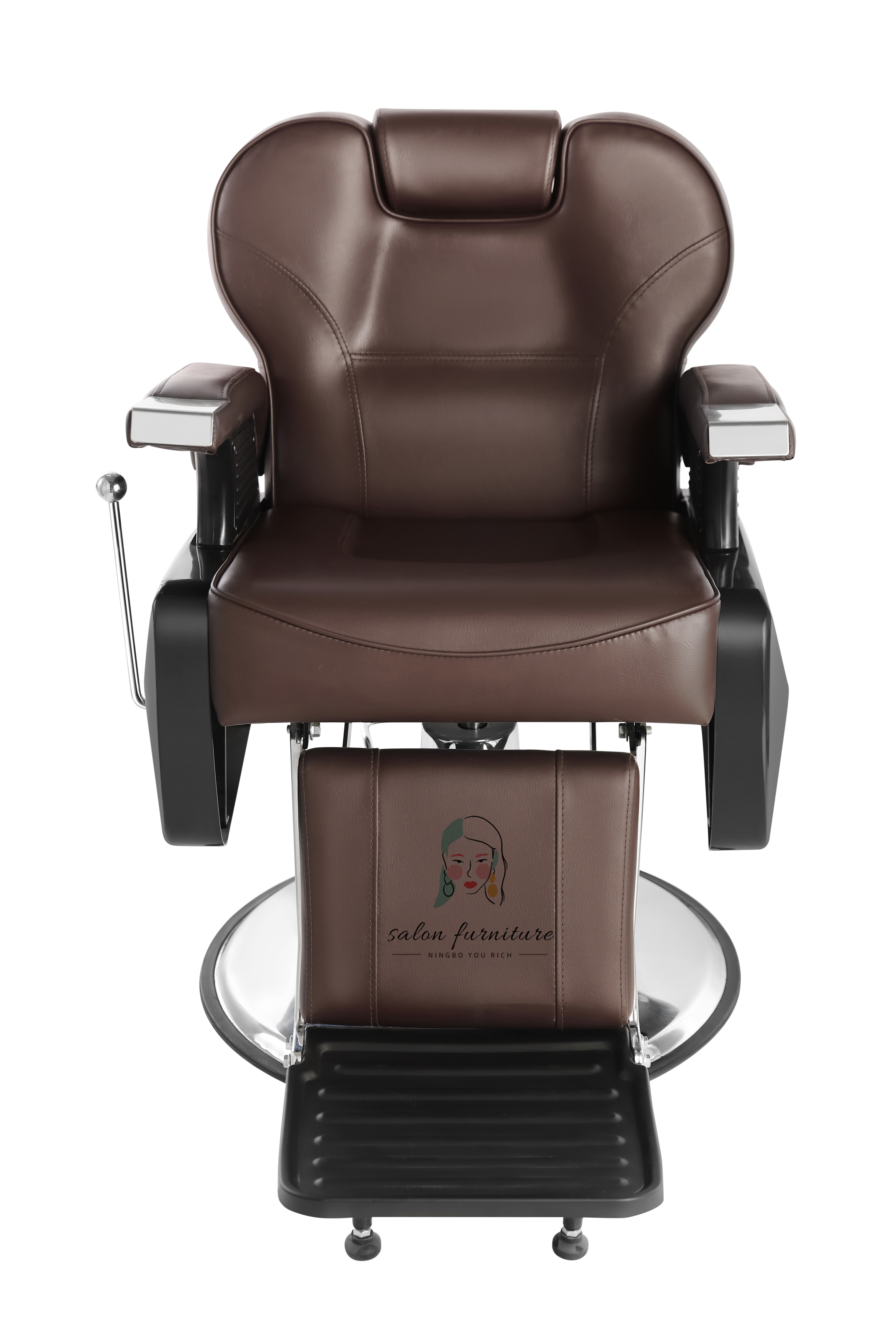 Modern barber chair brown with big pump barbershop  hairdressing chair salon furniture wholesale price include shipping cost