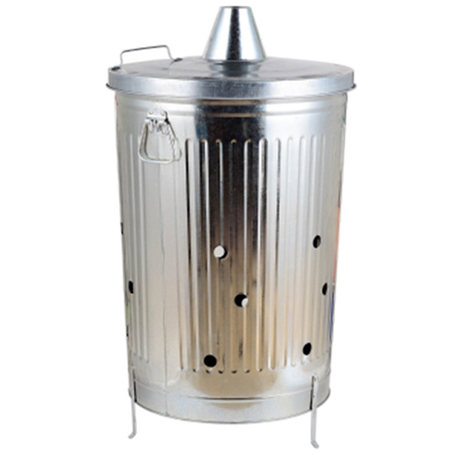 China sale cheap price 75L galvanized steel home kitchen garbage garden waste incinerator