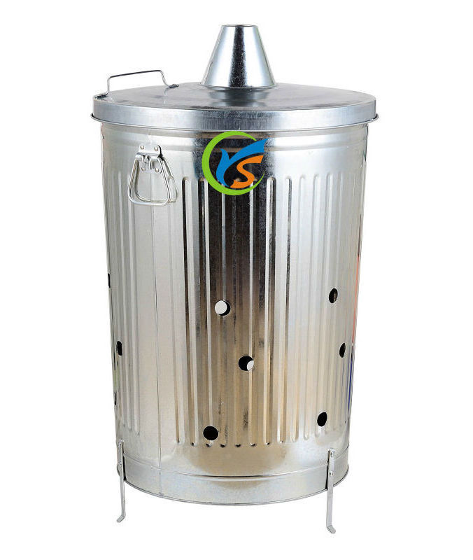 China sale cheap price 75L galvanized steel home kitchen garbage garden waste incinerator