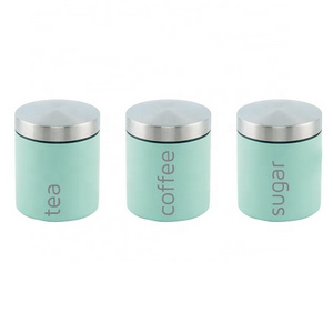 Stainless steel storage kitchen canister sets 3 Piece Coffee Tea Sugar Jar Sets