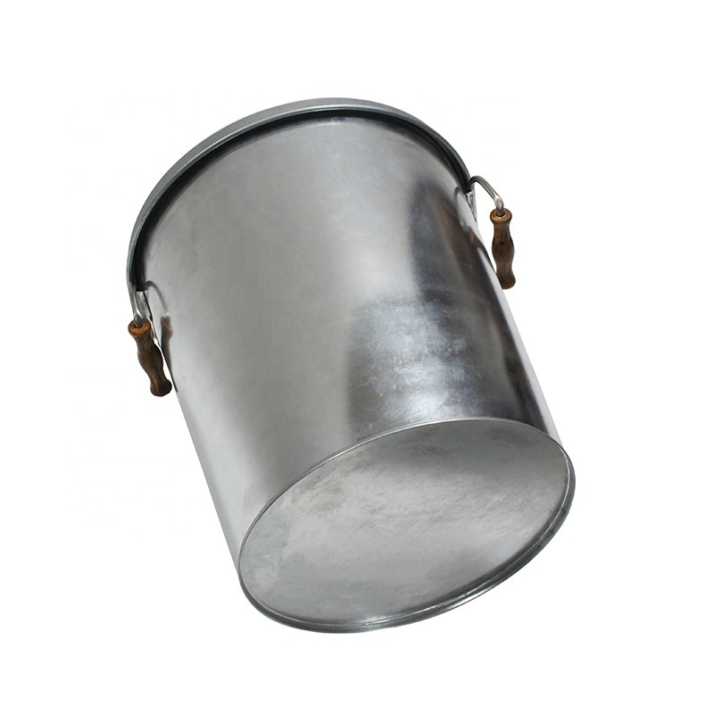 Galvanized Steel Fireproof Fireside Ash Bucket Fireplace Metal Bucket for AshesPellet Charcoal Bucket Ash Can