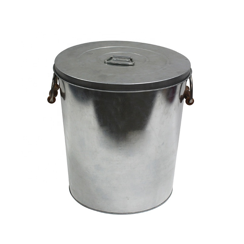 Galvanized Steel Fireproof Fireside Ash Bucket Fireplace Metal Bucket for AshesPellet Charcoal Bucket Ash Can