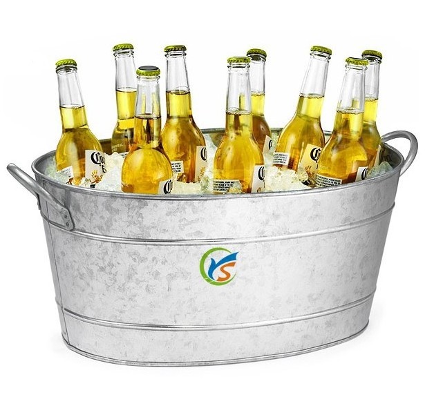 Galvanised metal Oval Party Drink Beverage Tub Beer Cooler ice bucket