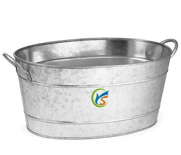 Galvanised metal Oval Party Drink Beverage Tub Beer Cooler ice bucket