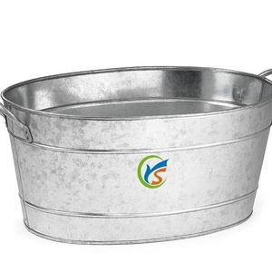 Galvanised metal Oval Party Drink Beverage Tub Beer Cooler ice bucket