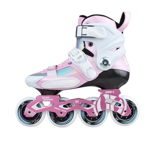 YSMLE Professional slalom skates carbon fiber inline skates 4 wheels Speed Skating Racing Adjustable size for kids