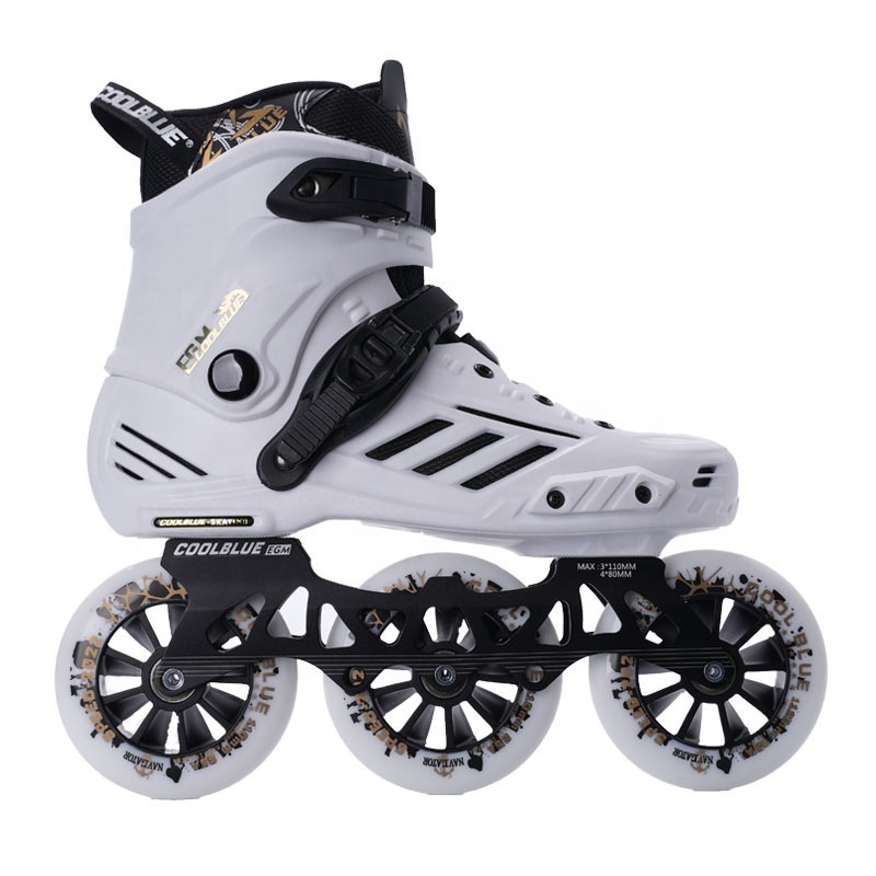 Unisex Fitness 3 wheels fix size hard boot freestyle urban performance slalom patines 3 Ruedas roller inline skates for adult