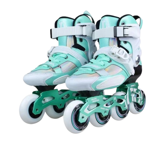 YSMLE Professional slalom skates carbon fiber inline skates 4 wheels Speed Skating Racing Adjustable size for kids