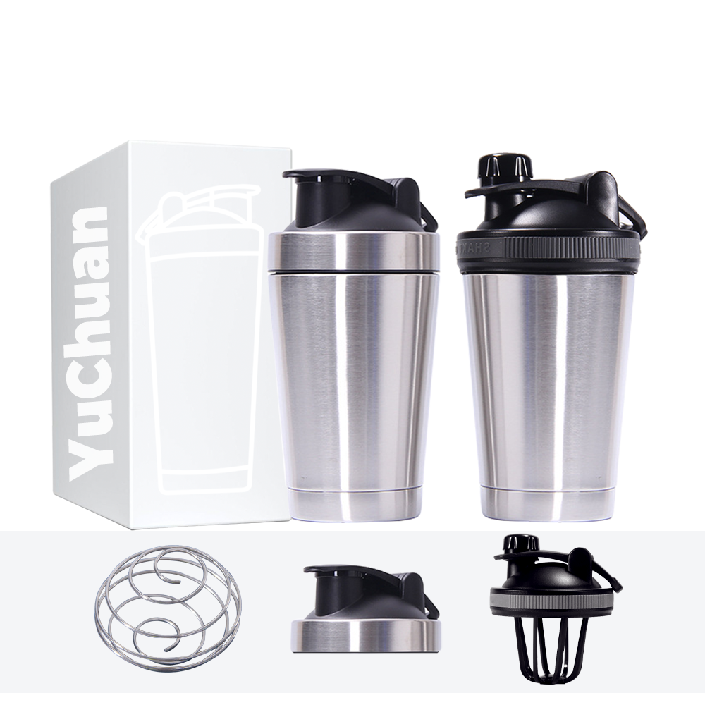 Eco-friendly Coffee Mug Easy-carry Sports Water Bottle Stainless Steel Shaker Bottle