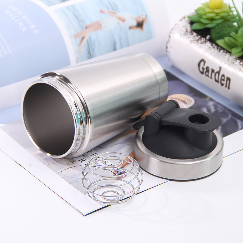 Eco-friendly Coffee Mug Easy-carry Sports Water Bottle Stainless Steel Shaker Bottle