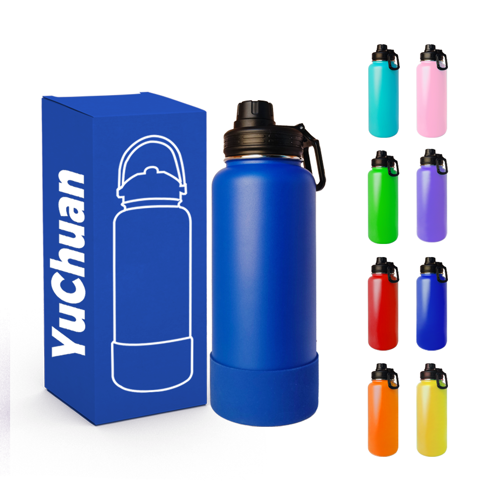 Custom Double Wall Vacuum Flask Insulated Stainless Steel Sport Water Bottle 32oz Wide-mouth Hydro bottle