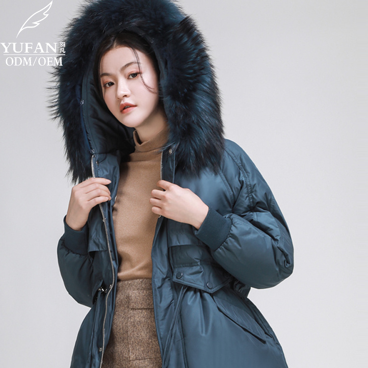 Women's Short Goose Puffer Down Jackets Outdoor Removable Fox Fur Plus Size Padded Crop Puffy Black Winter Bubble  Quilted Coat