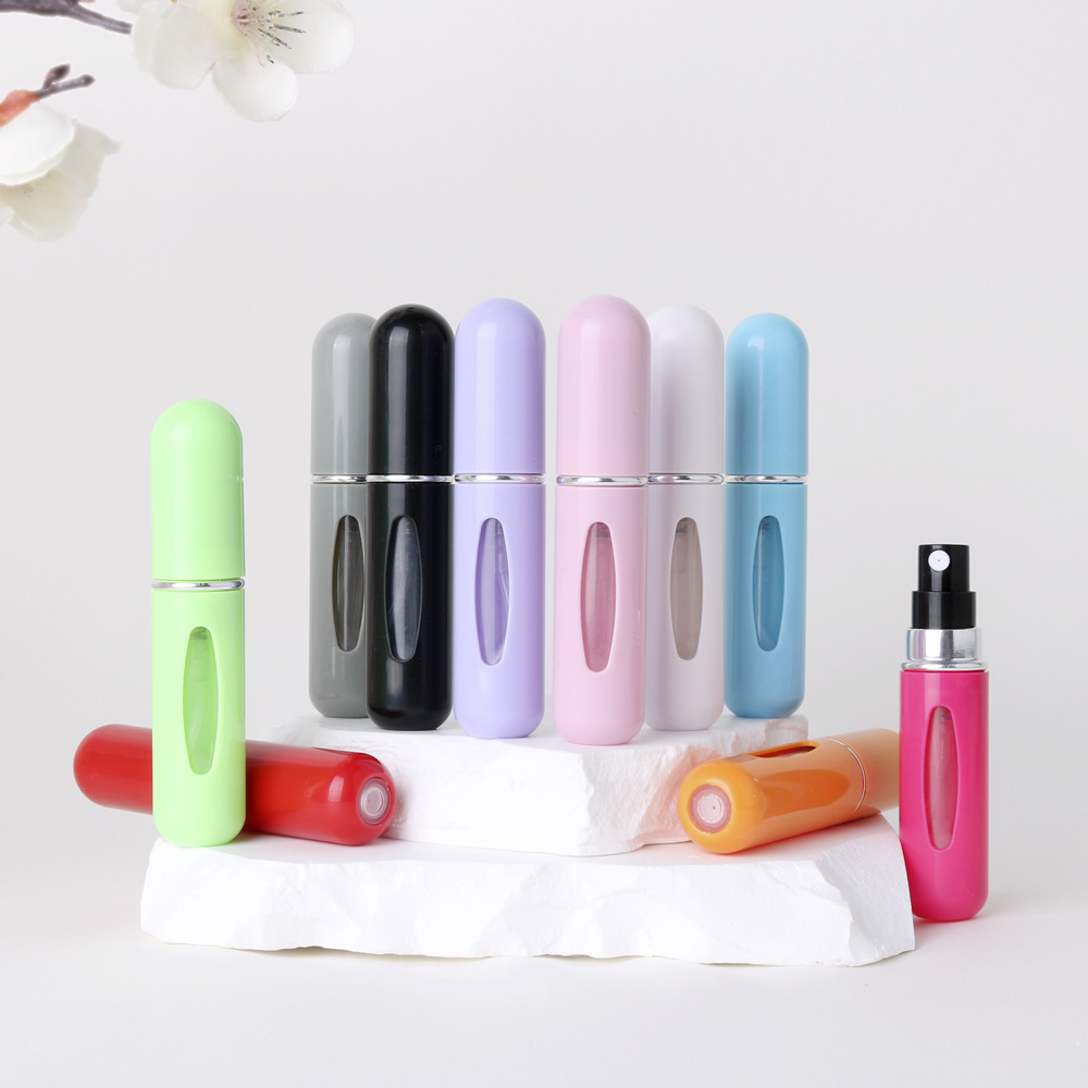 5ml Plastic Bottom Fill Perfume Bottle Mini Portable Repeatable Bottom Press Fill Spray Perfume Dispenser Bottle