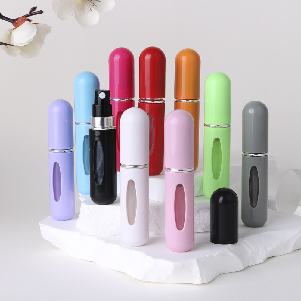 5ml Plastic Bottom Fill Perfume Bottle Mini Portable Repeatable Bottom Press Fill Spray Perfume Dispenser Bottle