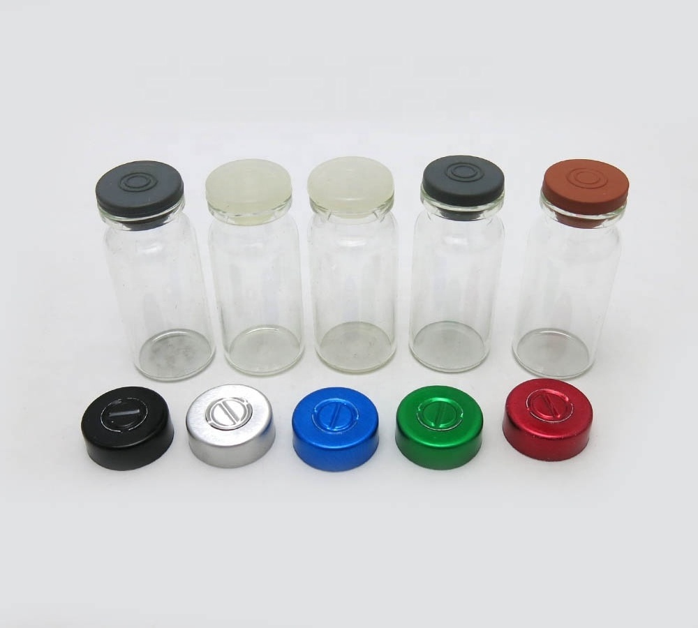 wholesale 10ML Medicine Glass Bottle 10CC Clear Injection Vial With Different Color Flip Cap with size 2250