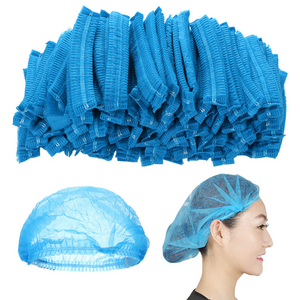 Yunge Cheap Price Non Woven Clip Cap 9g/10g/14g Elastic Food Industrial Mob Caps Stripe Hair Net Disposable Bouffant Clip Caps