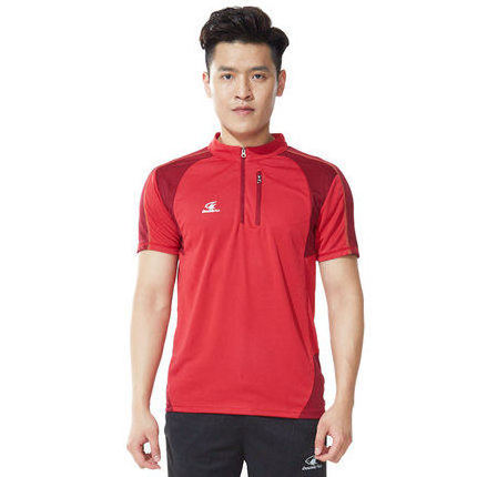 Doublefish DF17010B Men's and women's table tennis T-shirts stand collar table tennis uniform table tennis polo shirt