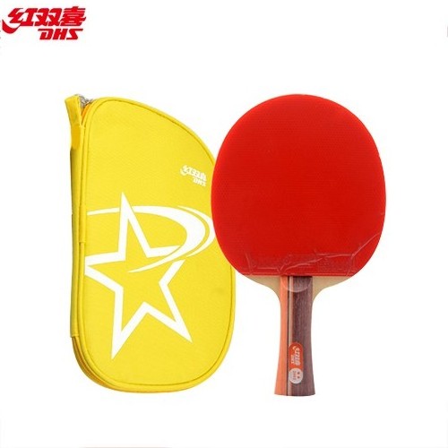 Trail order low MOQ Cheap DHS Double Happiness 2002 2 Star with case  Table Tennis Racket