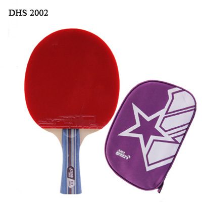 Trail order low MOQ Cheap DHS Double Happiness 2002 2 Star with case  Table Tennis Racket