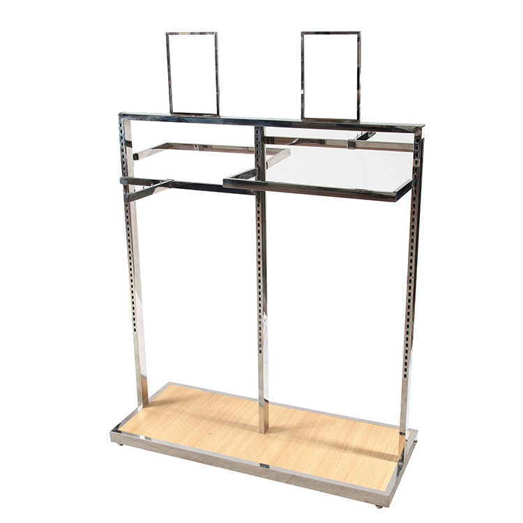 TZ-0145 Garment Rack Floor Stand Clothing Shop Stainless Steel Round Metal Hanging Clothes Display Rack