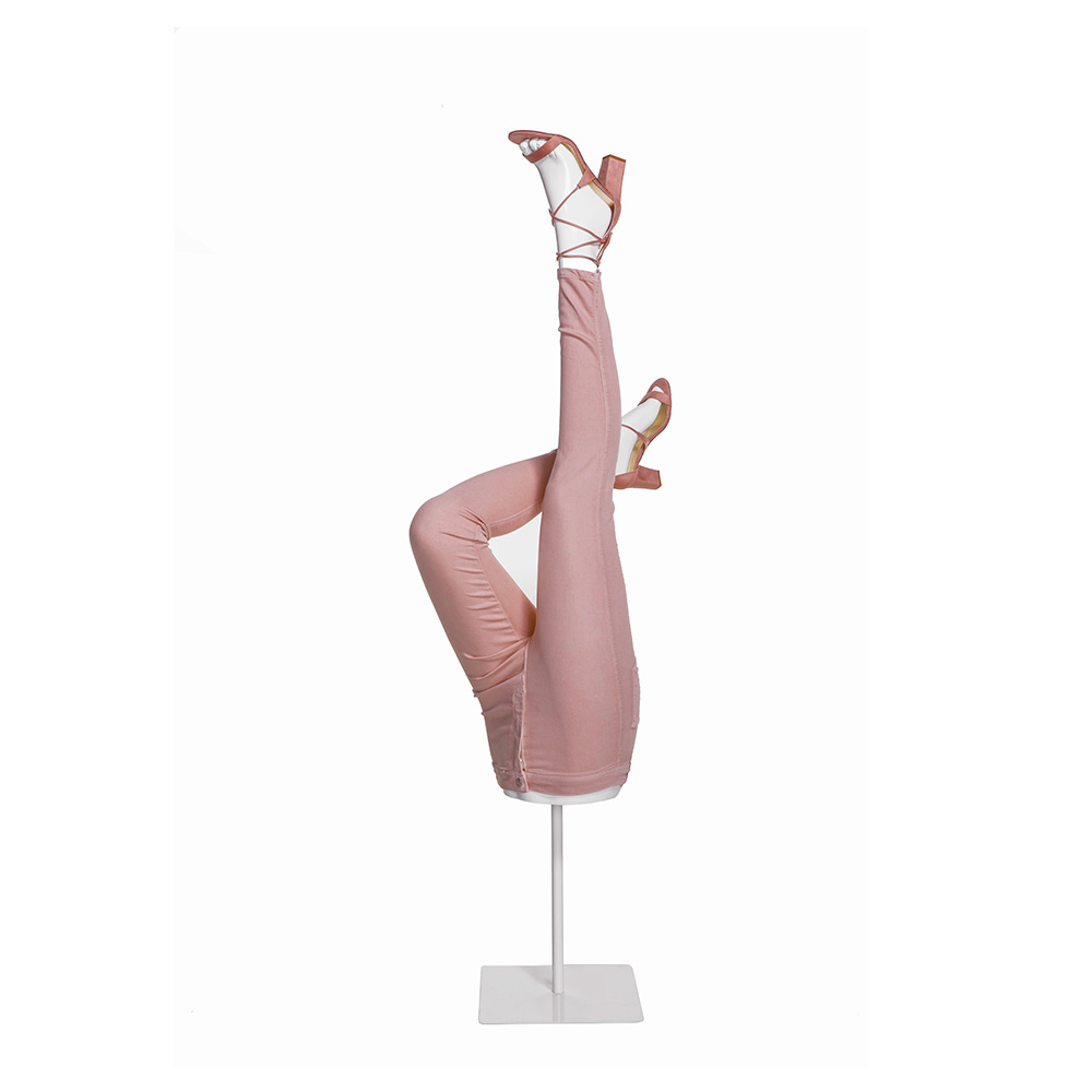 Fashion design abstract fiberglass female leg mannequin pants upside down for shoes display