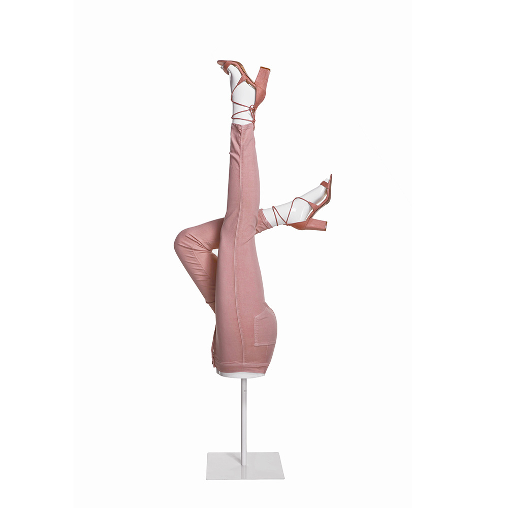 Fashion design abstract fiberglass female leg mannequin pants upside down for shoes display