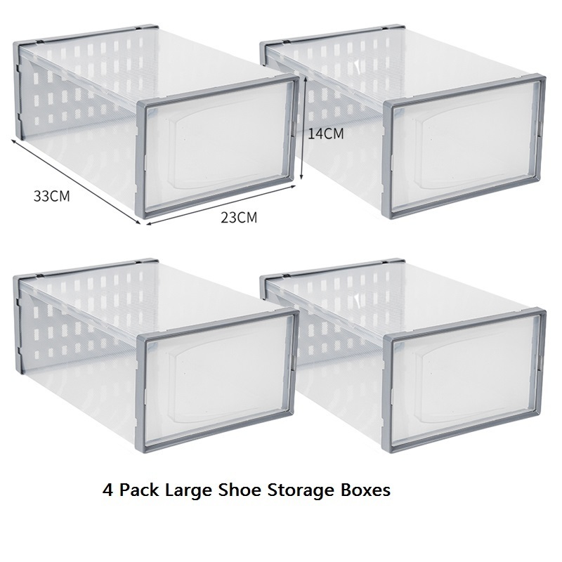 transparent shoe box dust-proof shoe storage box 2022 stackable shoe Organizer Containers  simple plastic drawer type