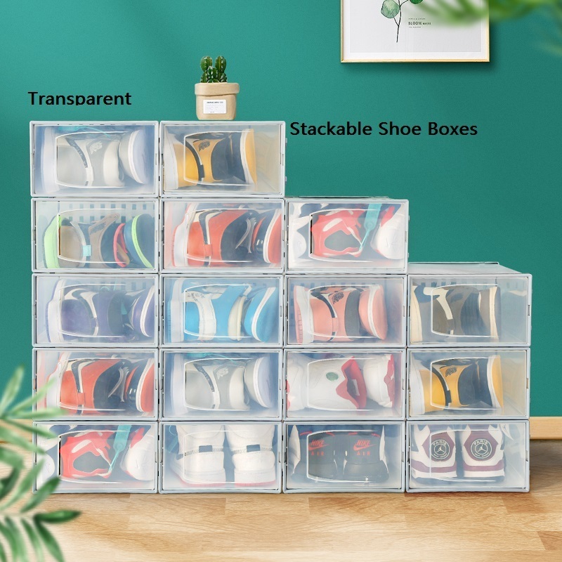 transparent shoe box dust-proof shoe storage box 2022 stackable shoe Organizer Containers  simple plastic drawer type