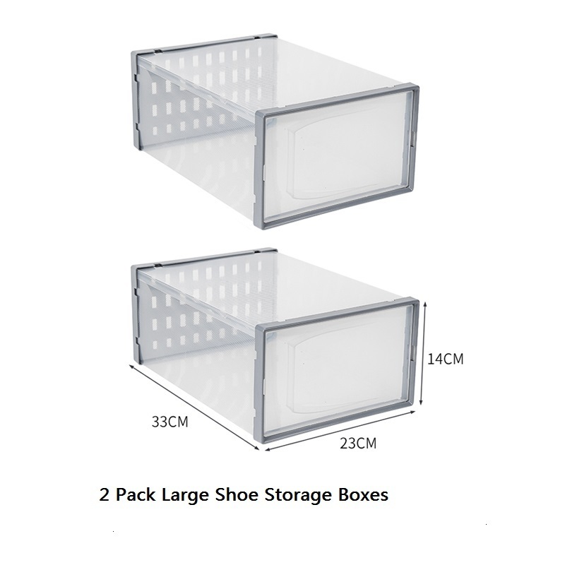 transparent shoe box dust-proof shoe storage box 2022 stackable shoe Organizer Containers  simple plastic drawer type