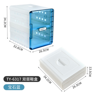 Portable Shoe Rack Organizer with Door  Clear  Plastic Shoe Boxes sneaker box Transparent shoe storage box