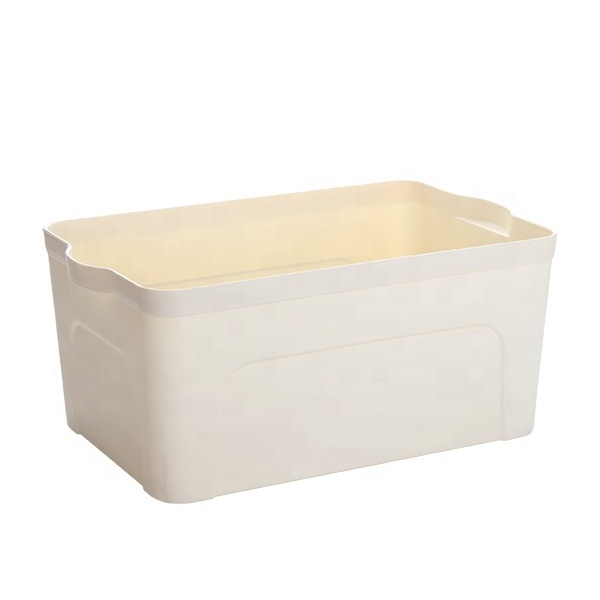 Plastic Storage Bins with Lid Set of 2 Stackable Storage Box for Organizing Desktop Closet Playroom Classroom Office