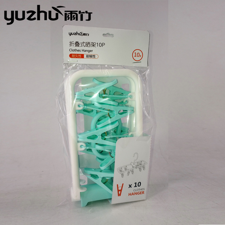 Clothes Peg Hanger, Sock Drying Hanger with Pegs,plastic Garment Foldable Plastic Hangers for Clothes Scarves