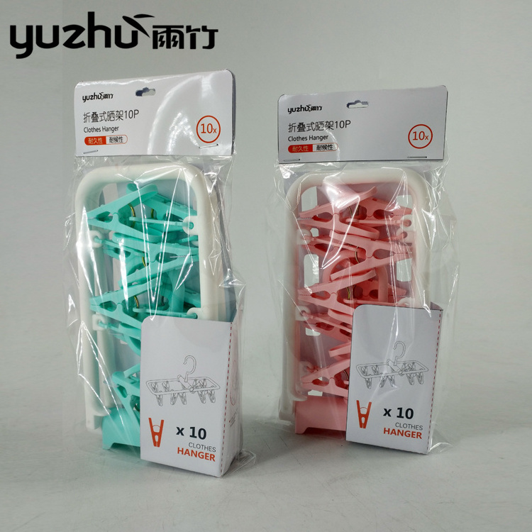 Clothes Peg Hanger, Sock Drying Hanger with Pegs,plastic Garment Foldable Plastic Hangers for Clothes Scarves