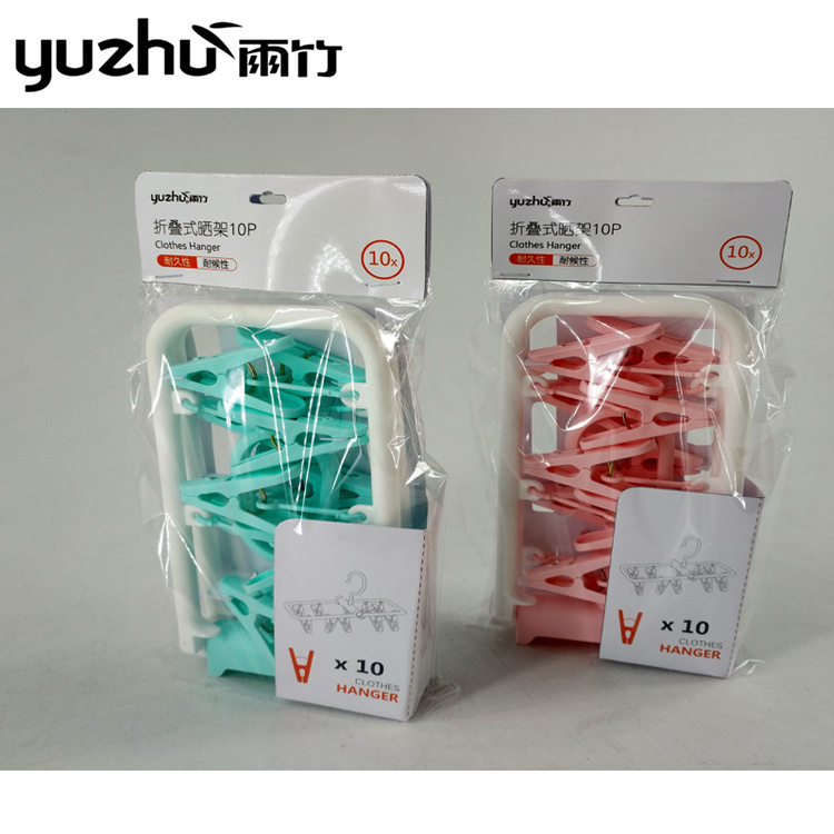 Clothes Peg Hanger, Sock Drying Hanger with Pegs,plastic Garment Foldable Plastic Hangers for Clothes Scarves