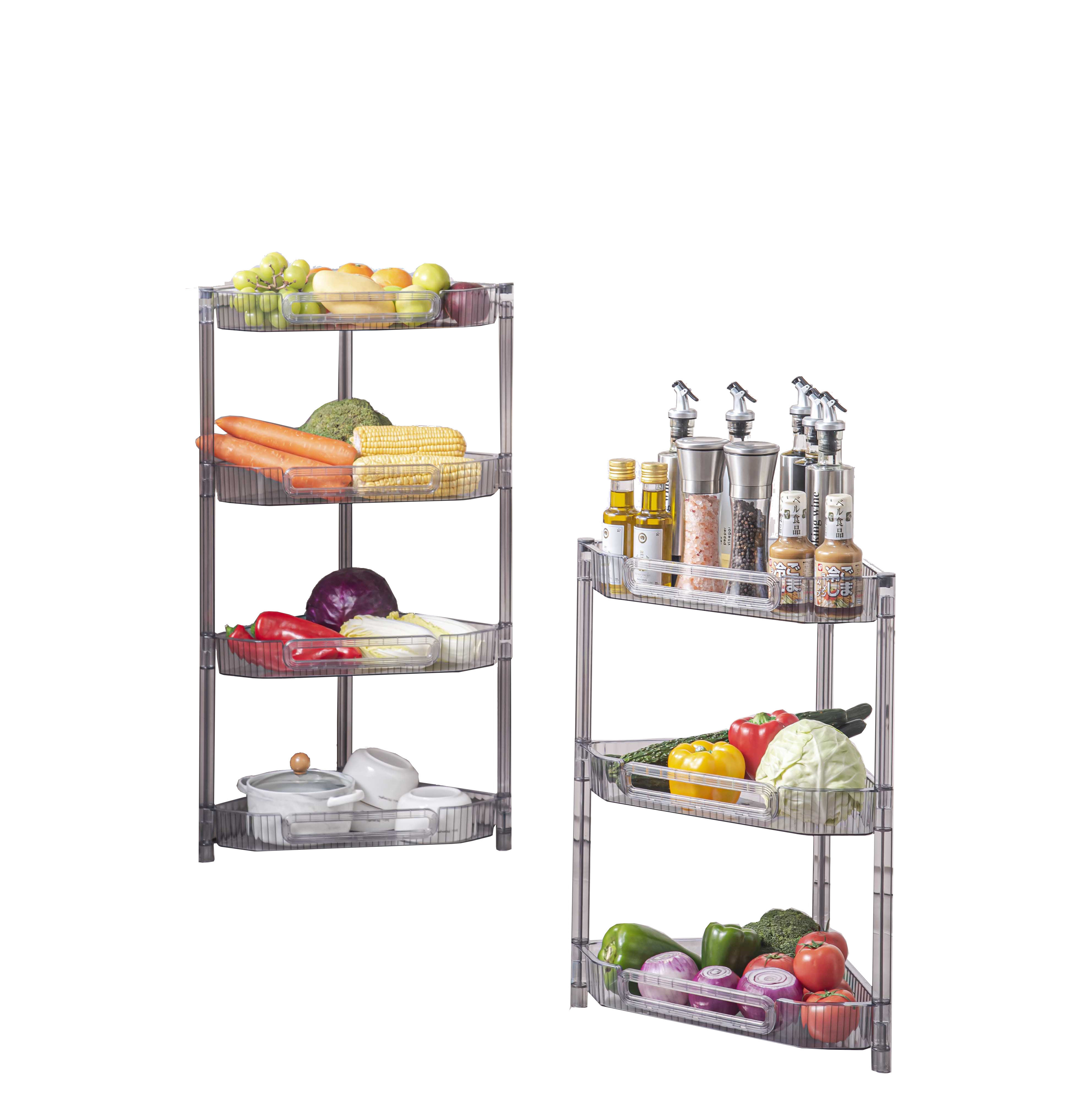 3 Tier Corner Storage Shelves Wire Shelving Unit Metal Shelf Steel Storage Rack for Laundry Bathroom Kitchen Pantry Closet