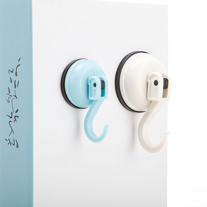 2-Pack Modern Design PVC Vacuum Hooks Strong Suction Hangers for Bathroom & Kitchen Removable Wall Adhesive Hooks