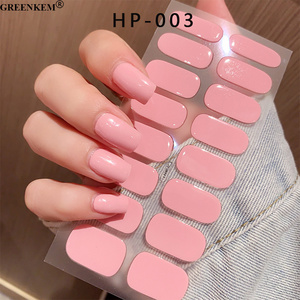 New Colorful Gel Nail Art Sticker 16 Fingers Semi-cured Nail Wraps UV Nail Gel Sticker