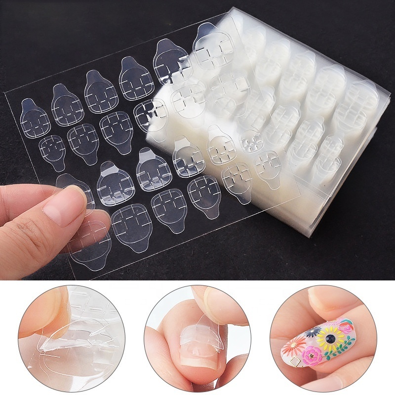 Transparent Yellow Blue Jelly Double-side Tape Label Sticker Waterproof DIY Glue Tape Nail Adhesive Tabs Gel Press on Nails