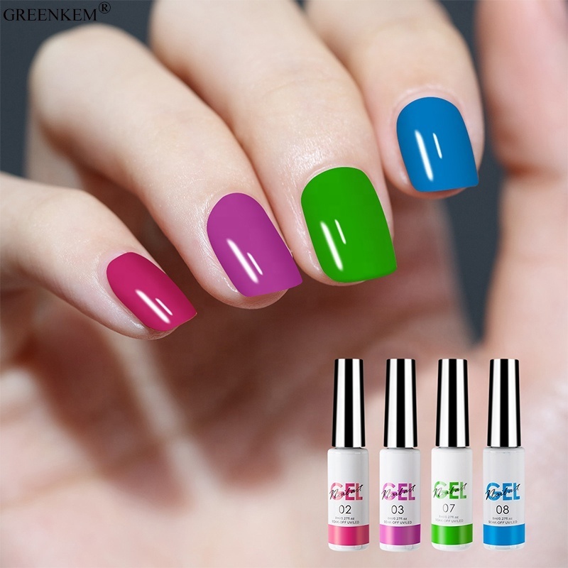 12Colors Set Private Label OEM Painting Gel Nail Art Nail Box Kit Gel 3D Painted Nail Pull Glues Painting Liner UV Gel Polish