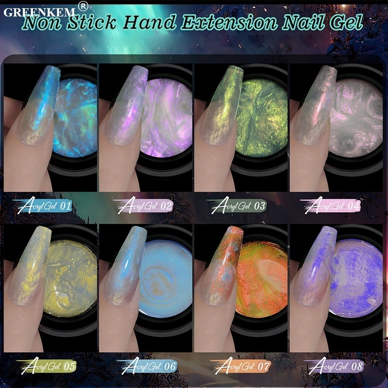 Nail Extension Adhesive Non-stick Hand Aurora Solid Extension UV Gel Nail Tips Glue Gel