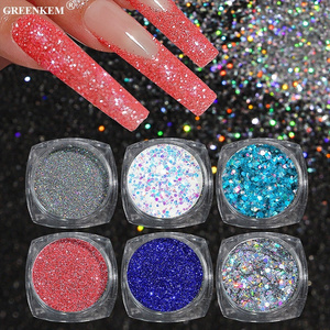 Wholesale 6Colors Iridescent Color Fine Shiny Glitter Powder For Nail Art DIY Glow In Dark Acrylic Luminous Powder Nail Glitter